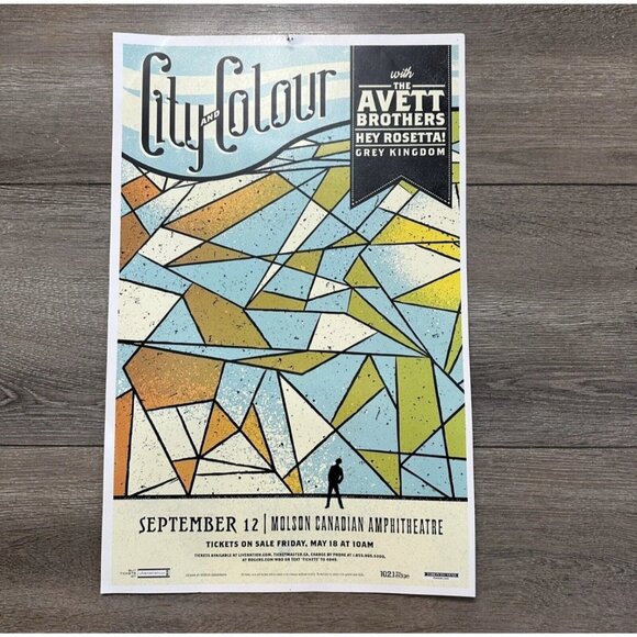 City and Colour Concert Poster 2012 Budweiser Stage Toronto September 12 - 17X11 - Picture 1 of 4
